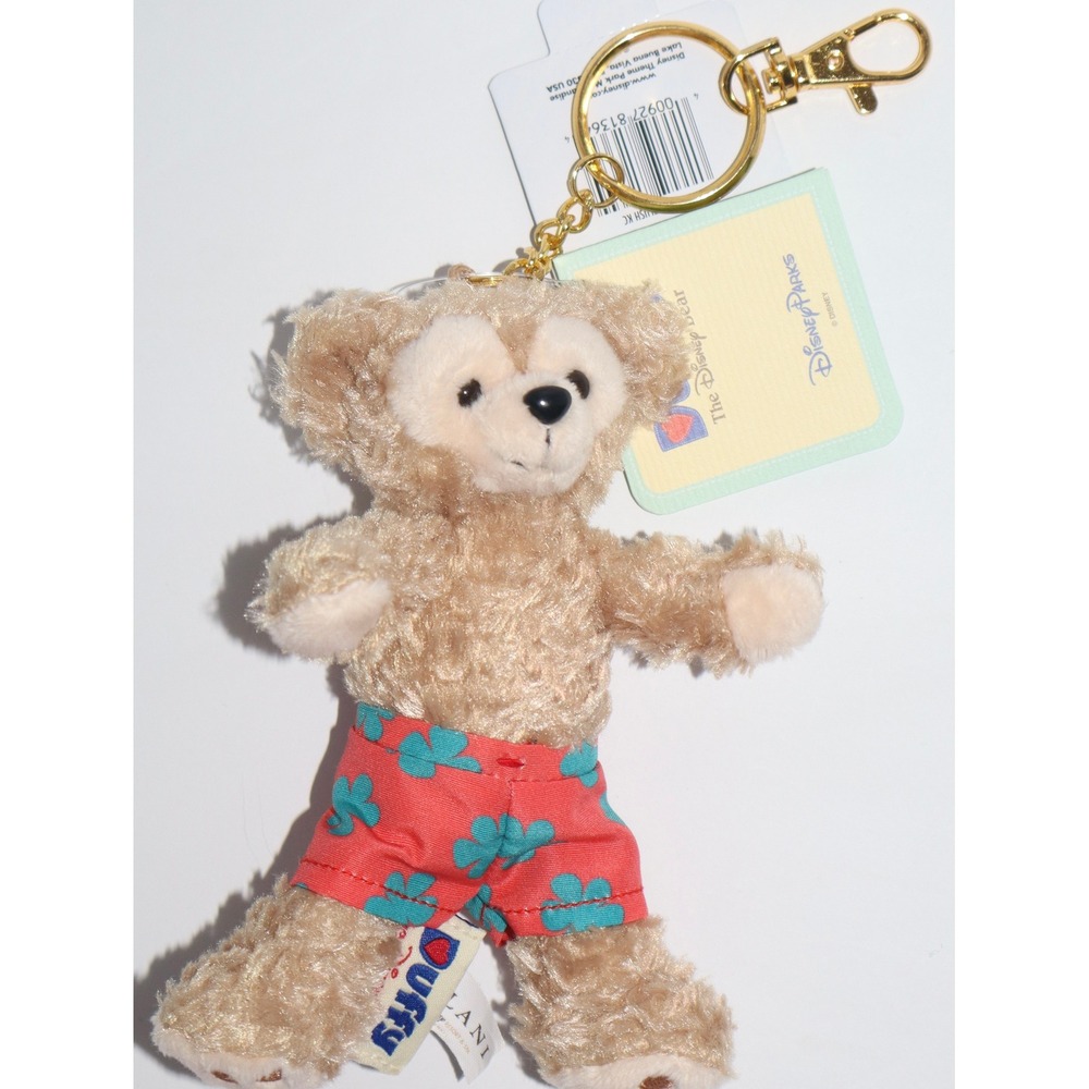 Duffy the Disney Bear Plush Keychain Bag Charm Aulani Swim Trunks 5 Inch NWT